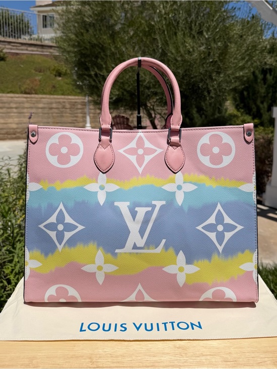 Coach Handbags - NEW LV Large GM Escale Onthego Pastel Pink Purple Yellow Tie-Dye Tote Bag